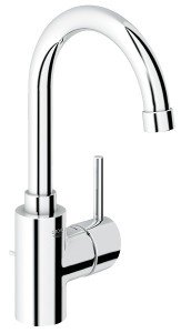Смеситель для раковины однорычажный с донным клапаном высокий Grohe коллекция Concetto хром 32629000