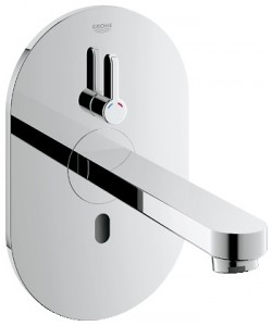 Смеситель для раковины электронный сенсорный настенный Grohe Eurosmart Cosmopolitan E хром 36315000