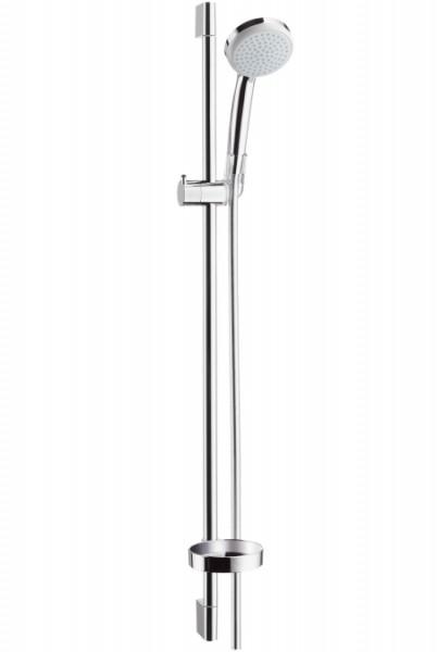 Душевой гарнитур со штангой Hansgrohe коллекция Croma 100 Vario EcoSmart с мыльницей хром 27653000
