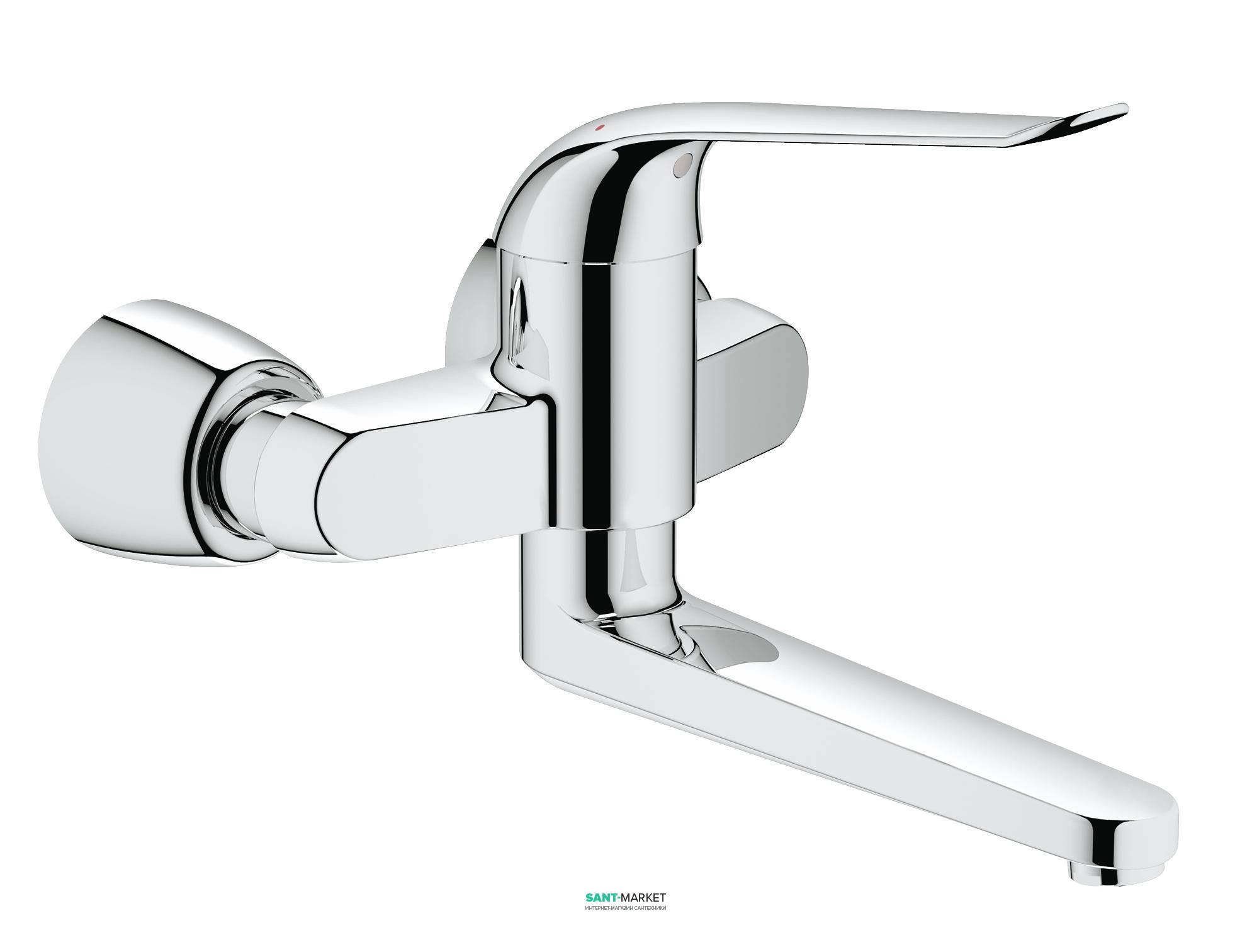 Змішувач для раковини одноважеля настінний Grohe колекція Euroeco Special хром 32774000