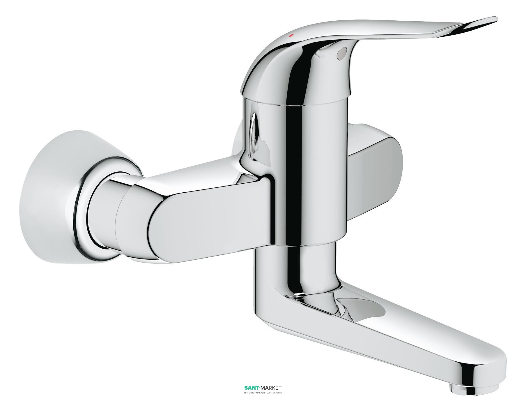 Смеситель для раковины однорычажный настенный Grohe коллекция Euroeco Special хром 32767000