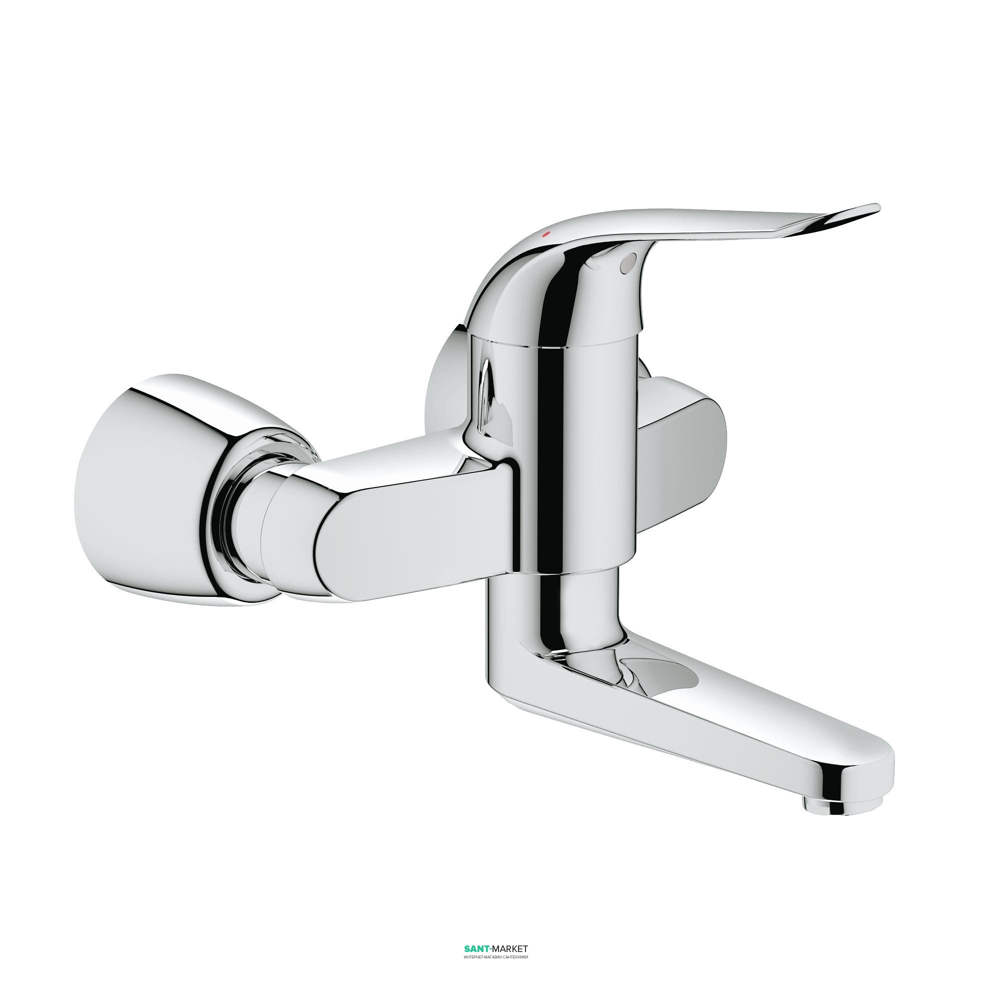 Змішувач для раковини одноважеля настінний Grohe колекція Euroeco Special хром 32771000