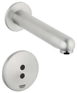 Смеситель для раковины электронный сенсорный настенный Grohe Europlus E суперсталь 36042SD0