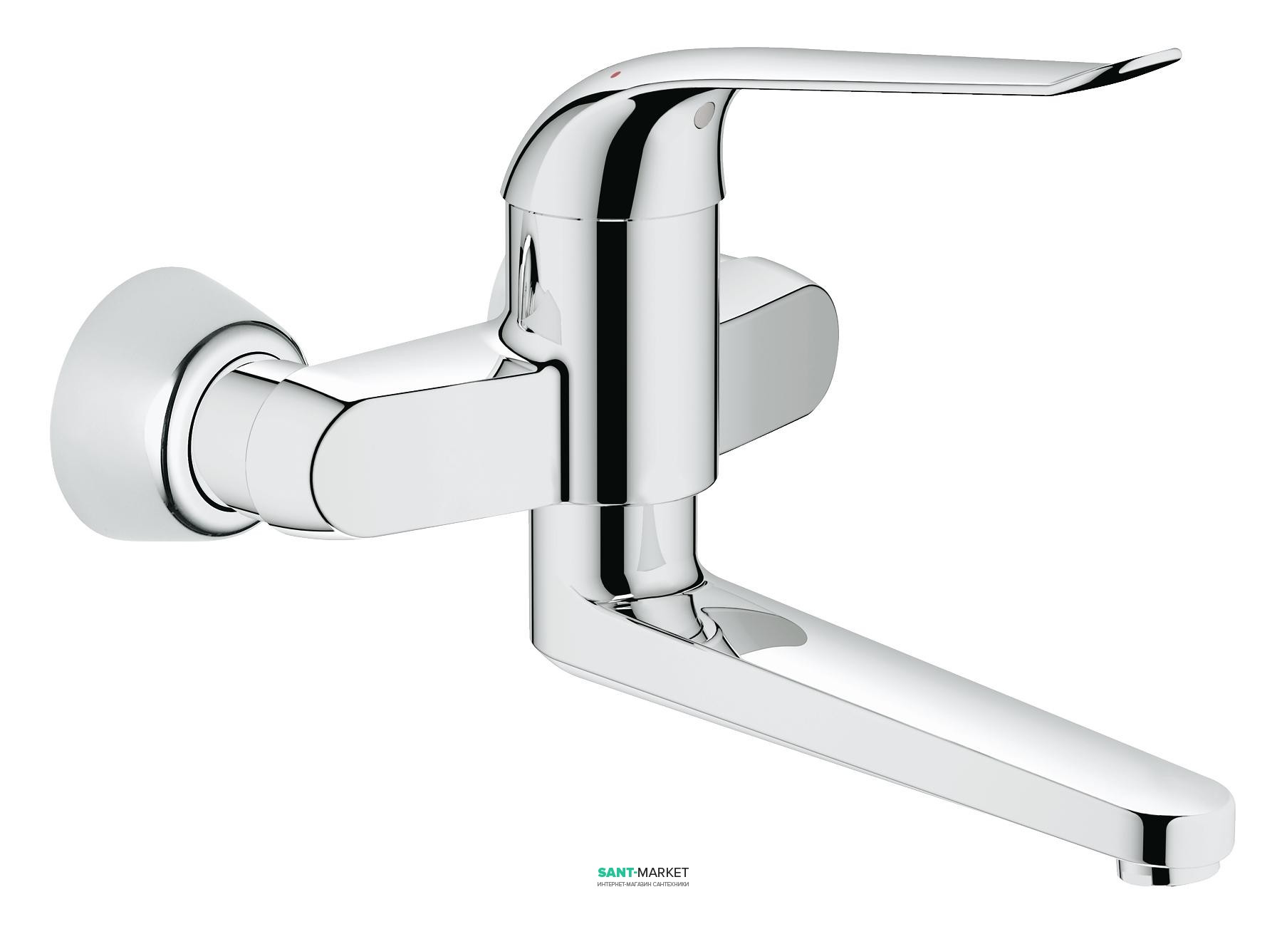 Змішувач для раковини одноважеля настінний Grohe колекція Euroeco Special хром 32773000