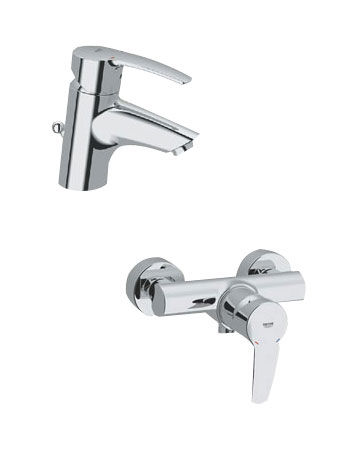 GROHE EUROSTYLE-Душевой комплект(ум-к33552001+душ335900001+стойка 28593000) 32530000