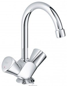 Смеситель для раковины двухвентильный высокий Grohe коллекция Costa S хром 21338000