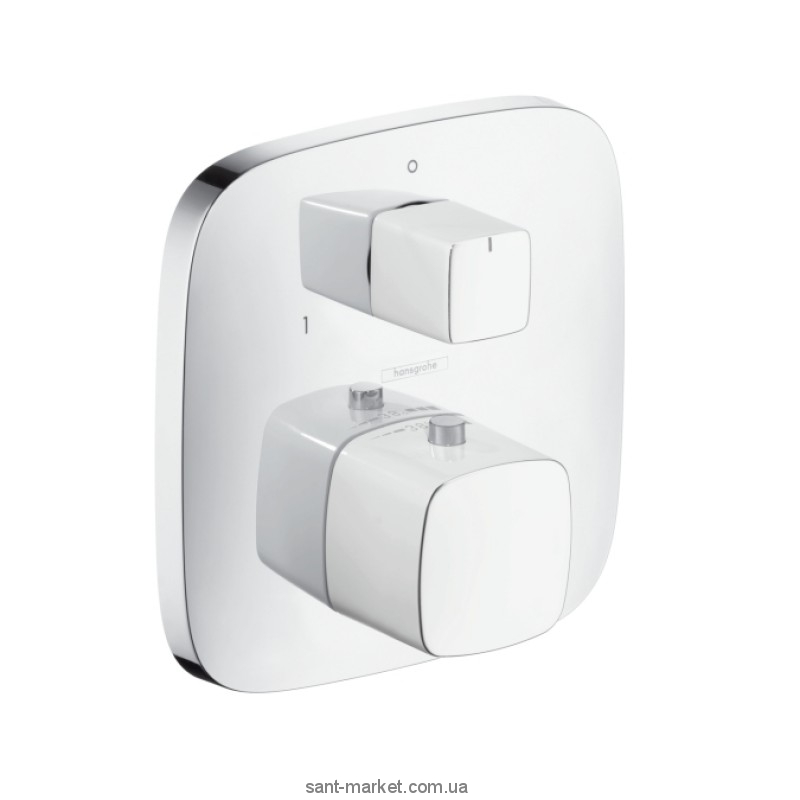 Змішувач з термостатом прихований (вбудований) Hansgrohe колекція PuraVida хром / білий 15771400
