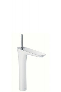 Змішувач для раковини з джойстиком і донним клапаном високий Hansgrohe PuraVida хром / білий 15072400