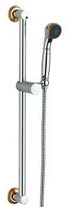Душевой гарнитур со штангой Grohe коллекция Sinfonia хром/золото 28975IG0