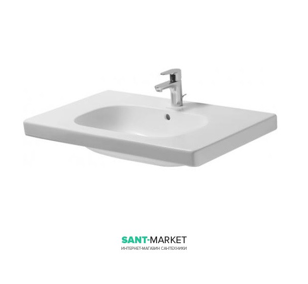 Раковина для ванной на тумбу умывальник-столешница Duravit коллекция D-Code 85х48х18 белая 03428500002
