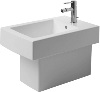 Биде напольное Duravit коллекция Vero 54х37х40 с переливом 2240100000