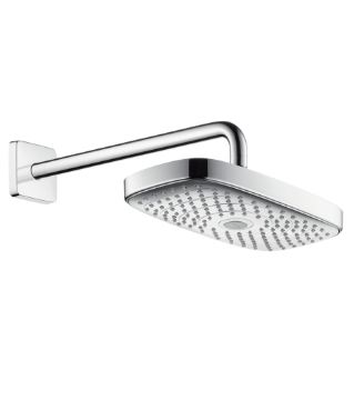 Верхний душ с тропическим душем Hansgrohe коллекция Raindance Select E хром/белый 27385400
