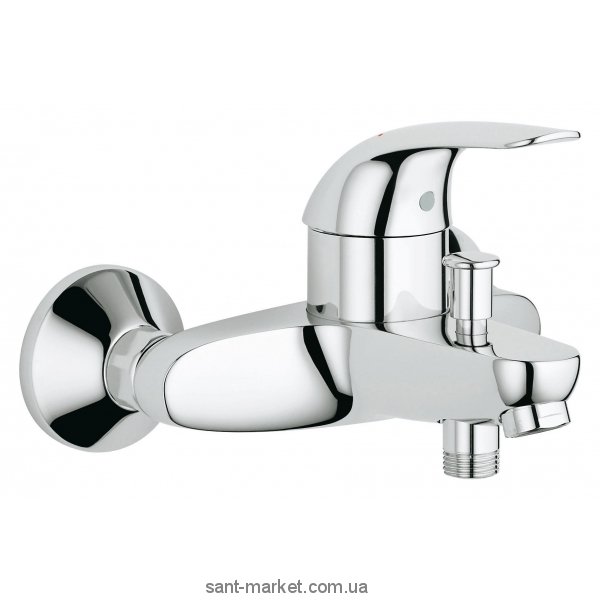 Змішувач одинважільний для ванни з коротким виливом Grohe колекція Start Eco хром 23270000