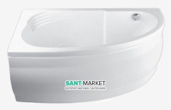 Ванна акрилова кутова PoolSpa колекція Klio Asym 140х80 L ліва з рамою білий PWAA610ZS000000