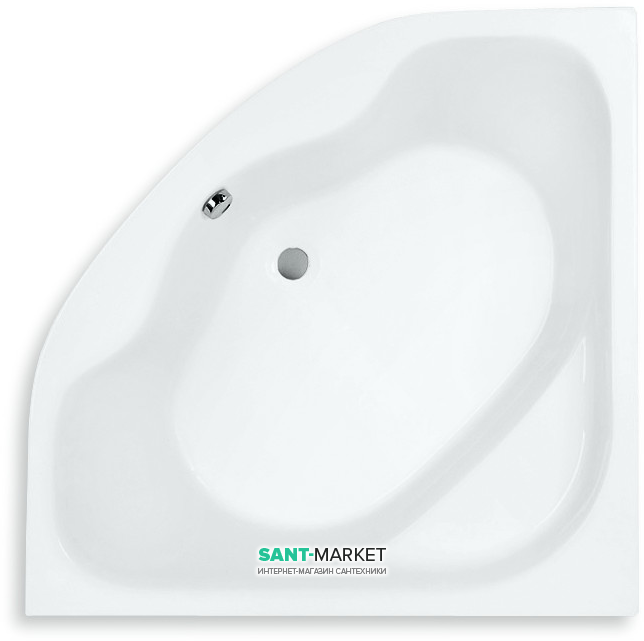 Ванна акриловая угловая PoolSpa коллекция Klio Sym 133х133 с рамой белый PWS3510ZS000000