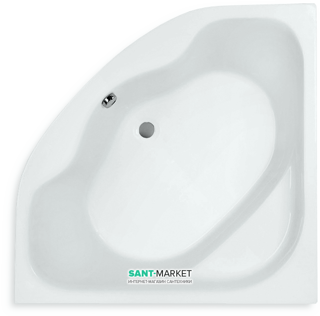 	Ванна акриловая угловая PoolSpa коллекция Klio Sym 140×140 с ножками белый PWS3610ZN000000