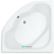 Ванна акриловая угловая PoolSpa коллекция Klio Sym 133х133 с рамой белый PWS3510ZS000000