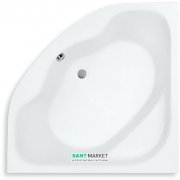 Ванна акрилова кутова PoolSpa колекція Klio Sym 133х133 з рамою білий PWS3510ZS000000