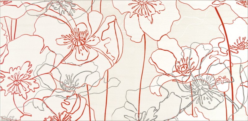 Опочно Инфинита крем квітка А декор 29x59 3