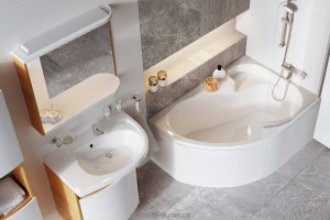 Ванна акриловая угловая асимметричная Ravak коллекция Rosa I 160х105х45 R CL01000000