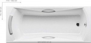 Ванна акрилова прямокутна Ravak колекція Sonata 180х80х47 CW01000000