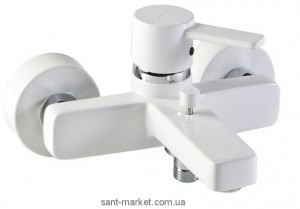 Смеситель однорычажный для ванны с коротким изливом Kludi коллекция Zenta хром/белый 386709175