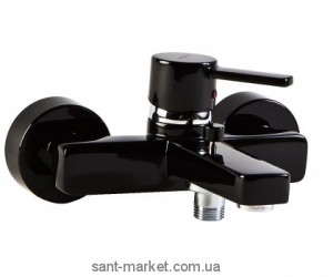 Смеситель однорычажный для ванны с коротким изливом Kludi коллекция Zenta черный 386708675