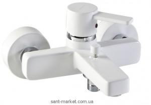 Смеситель однорычажный для ванны с коротким изливом Kludi коллекция Zenta хром/белый 386709175