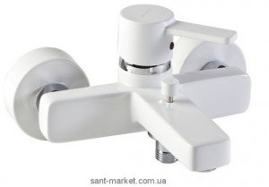 Смеситель однорычажный для ванны с коротким изливом Kludi коллекция Zenta хром/белый 386709175