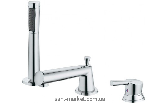 Смеситель однорычажный на борт ванны с душем Kludi коллекция Kido хром 394460575