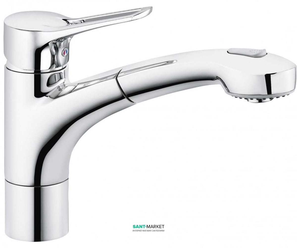 Смеситель для кухни с выдвижным душем Kludi MX однорычажный 399410562