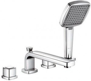 Смеситель однорычажный на борт ванны с душем Kludi коллекция Q-Beo хром 504240542