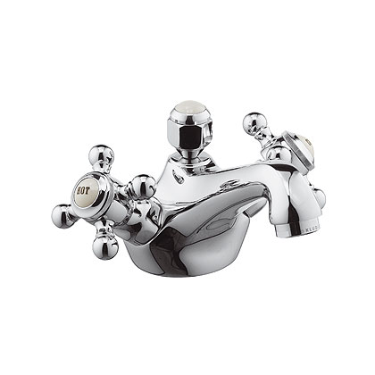 Смеситель для раковины двухвентильный с донным клапаном Kludi коллекция Adlon хром 510120520