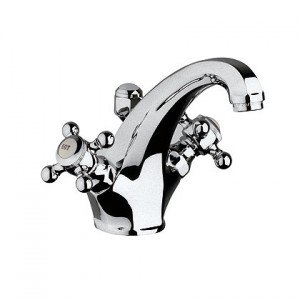 Смеситель для раковины двухвентильный с донным клапаном Kludi коллекция Adlon хром 510100520