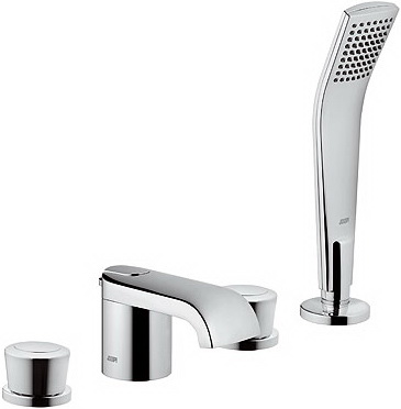 Смеситель двухвентильный на борт ванны с душем Kludi коллекция Joop! хром 554240505