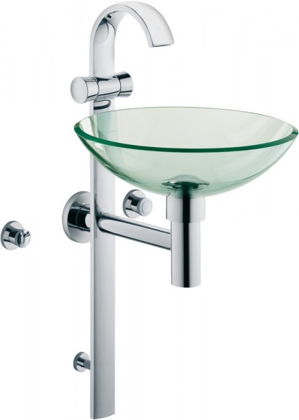 Смеситель для раковины двухвентильный с раковиной и стойкой Kludi коллекция Joop! хром 55115D1