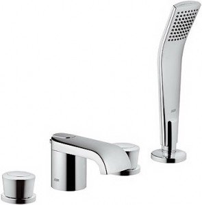 Смеситель двухвентильный на борт ванны с душем Kludi коллекция Joop! хром 554240505