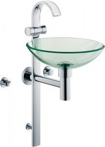 Змішувач для раковини двухвентильний з раковиною і стійкою Kludi колекція Joop! хром 55115D1