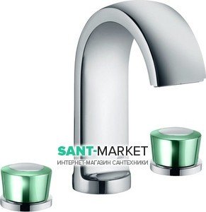 Смеситель для раковины двухвентильный с донным клапаном каскадный Kludi Joop! хром/хрусталь 55143H705