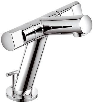 Смеситель для раковины двухвентильный с донным клапаном Kludi коллекция New Waves хром 571140530