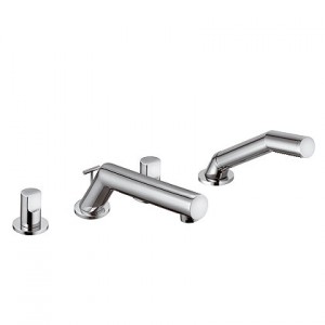 Змішувач двохвентильний на борт ванни з душем Kludi колекція New Wavеs хром 574250530