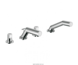 Змішувач двохвентильний на борт ванни з душем Kludi колекція New Wavеs хром 574240530