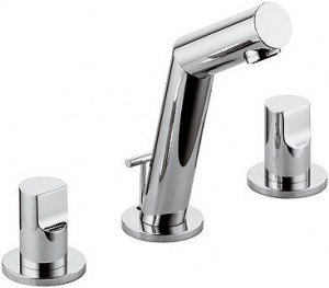 Смеситель для раковины двухвентильный скрытый с донным клапаном Kludi New Waves хром 571430530