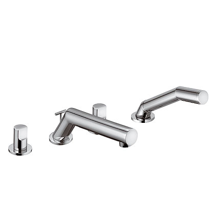 Смеситель двухвентильный на борт ванны с душем Kludi коллекция New Wavеs хром 574250530