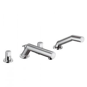 Смеситель двухвентильный на борт ванны с душем Kludi коллекция New Wavеs хром 574250530