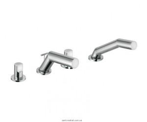 Смеситель двухвентильный на борт ванны с душем Kludi коллекция New Wavеs хром 574240530