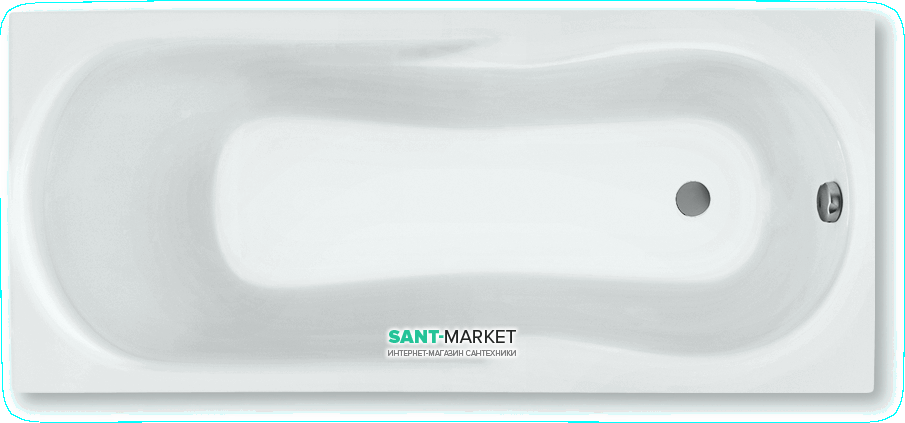 	Ванна акриловая прямоугольная PoolSpa коллекция Muza 150х75 с ножками белый PWPH210ZN000000