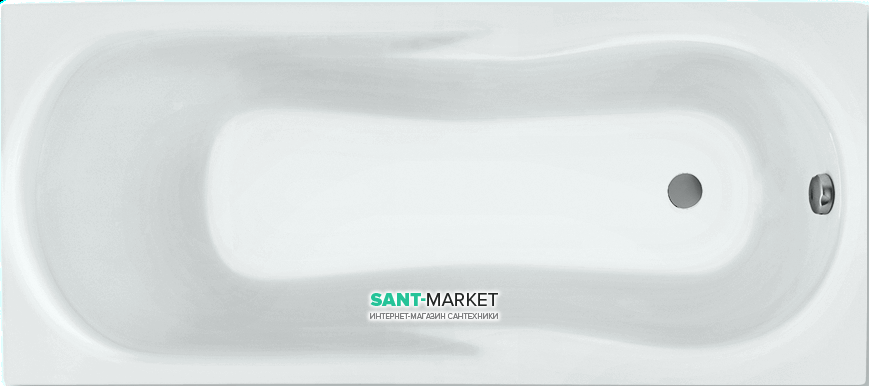 	Ванна акрилова прямокутна PoolSpa колекція Muza 160х75 з ніжками білий PWPE810ZN000000