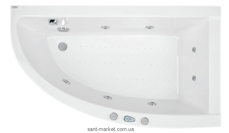 Ванна акриловая угловая PoolSpa коллекция Laura 140х80х62 R PWPNK..ZN000000 + ножки