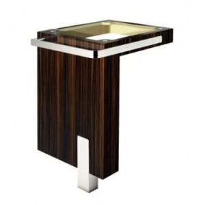 Тумба под раковину Kludi Esprit L-образная подвесная открытая 50х50х66 макассар 56LS564